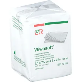 Vliwasoft® Compresse nontissé stérile 7.5 x 7.5 cm 4 plis