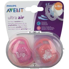 Avent Sucette Ultra Air Silicone Girl Deco 6-18 mois
