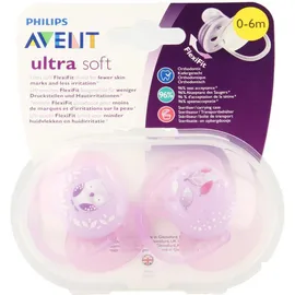 Avent Ultra Soft sucettes roses 0-6m