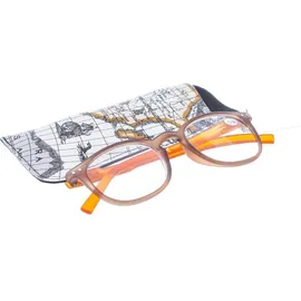 Pharmaglas lunettes de lecture rondes brun orange +3,50
