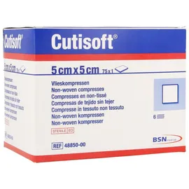 Cutisoft compresses stériles en non-tissé 5cmx5cm.