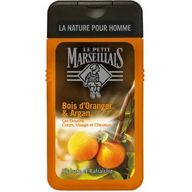 Le Petit Marseillais Gel Douche Homme Corps et Cheveux Bois D'oranger & Argan Flacon, 250 ml