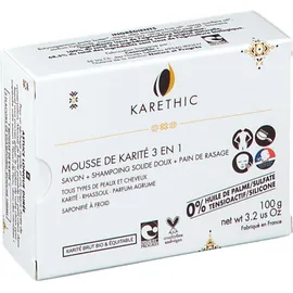 Karethic Mousse de Karité Savon-Shampoing Solide 3-en-1 Bio