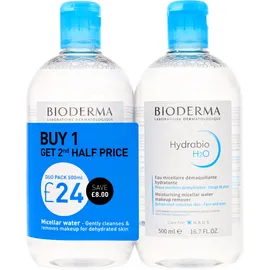 Bioderma Hydrabio H2O : Maquillage Hydratant Démange Micelle Solution Duo 500ml x 2