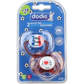 dodie® Duo sucettes +18 mois Motiv 'Foot France'