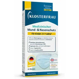 Klosterfrau med. Masque protection visage à usage unique pour enfants 3 plis 15 pièces