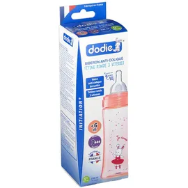 dodie® Evolution+ biberon 330 ml avec tétine débit 3 rose