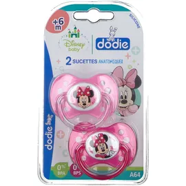 dodie® Sucette +6 mois `Duo Minnie` silicone avec anneau