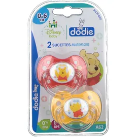 dodie® Sucette 0 - 6 mois `Duo Winnie` avec anneau