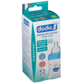 dodie® Sensation+ Biberon Anti-colique 150 ml Bleu Ourson tétine débit 1