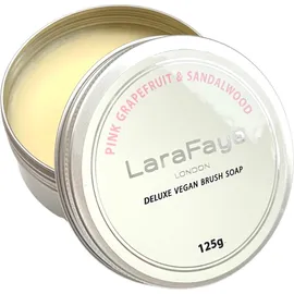 LaraFaye London Makeup Brushes Pamplemousse Rose et Bois de Santal Deluxe Vegan Brush Savon 125g